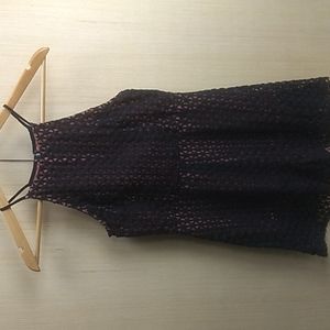 Astr Women's Jumper / Rompers size small in salmon & black with zippered back.